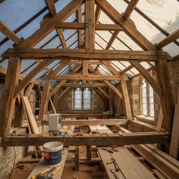 Travaux de charpente à L’Haÿ-les-Roses : renforcement structurel de charpente avant isolation par la toiture