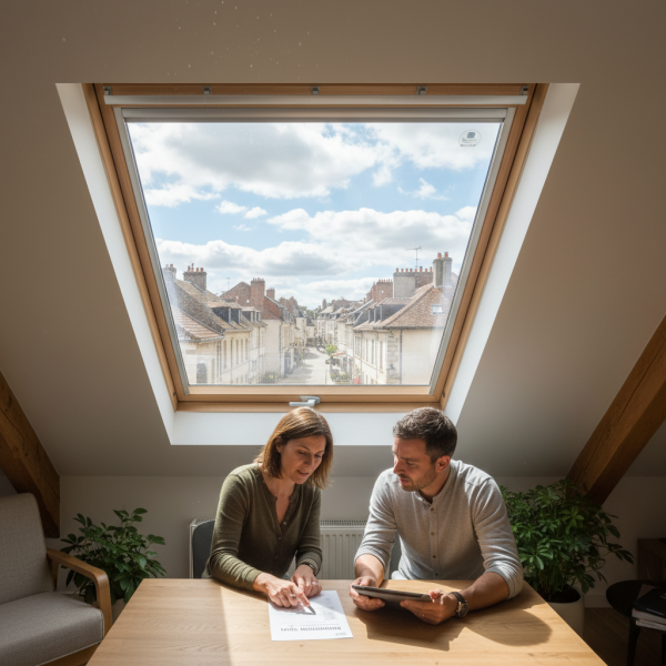 Pose de Velux à Enghien-les-Bains : installation de fenêtre de toit sur maison ancienne avec reprise de charpente