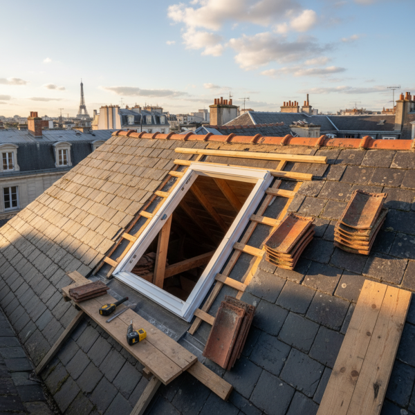 Pose de Velux à Bourg-la-Reine : remplacement de fenêtre de toit et sécurisation des jonctions toiture-châssis