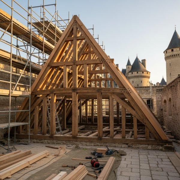 Travaux de charpente à Vincennes : consolidation de charpente sur bâti ancien avec maintien des volumes et des portées d’origine