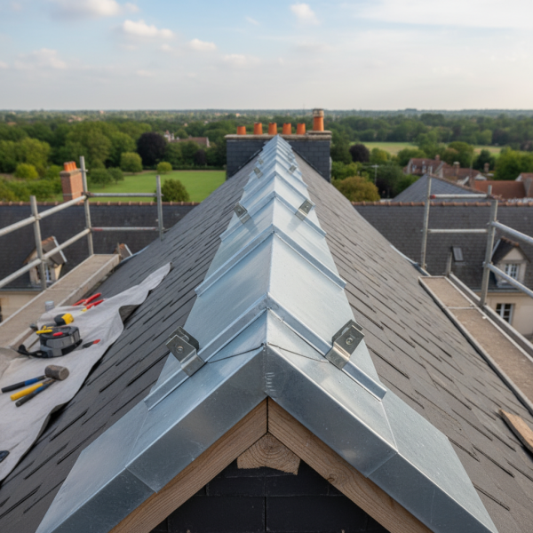Zinguerie toiture à Villejuif : remplacement des éléments zinc dégradés et reprise de l’étanchéité périphérique