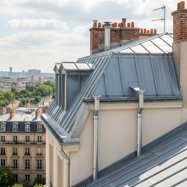 Zinguerie toiture à Chevilly-Larue : reprise des évacuations pluviales et des raccords zinc après intempéries répétées