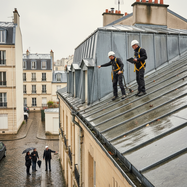 Travaux de zinguerie à Enghien-les-Bains : remplacement des gouttières et descentes zinc sur maisons individuelles anciennes